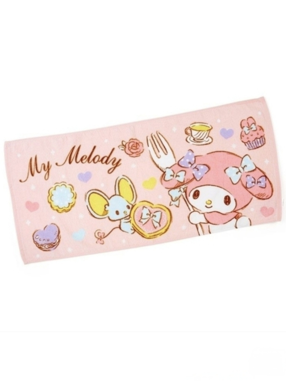 Sanrio My Melody Cafe Bakery Sweets face towel PInk